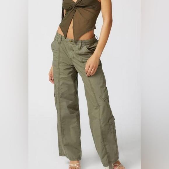 BDG Y2K Cargo Olive Green Women's Utility Pocket Balloon Pants- M - Picture 1 of 9